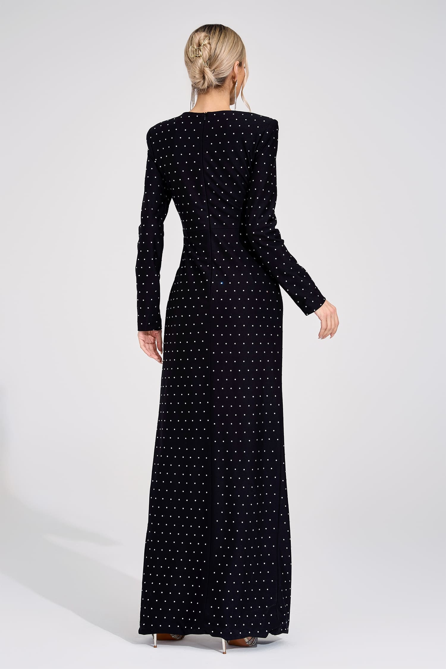 Ragnhild Black Diamond Maxi Dress