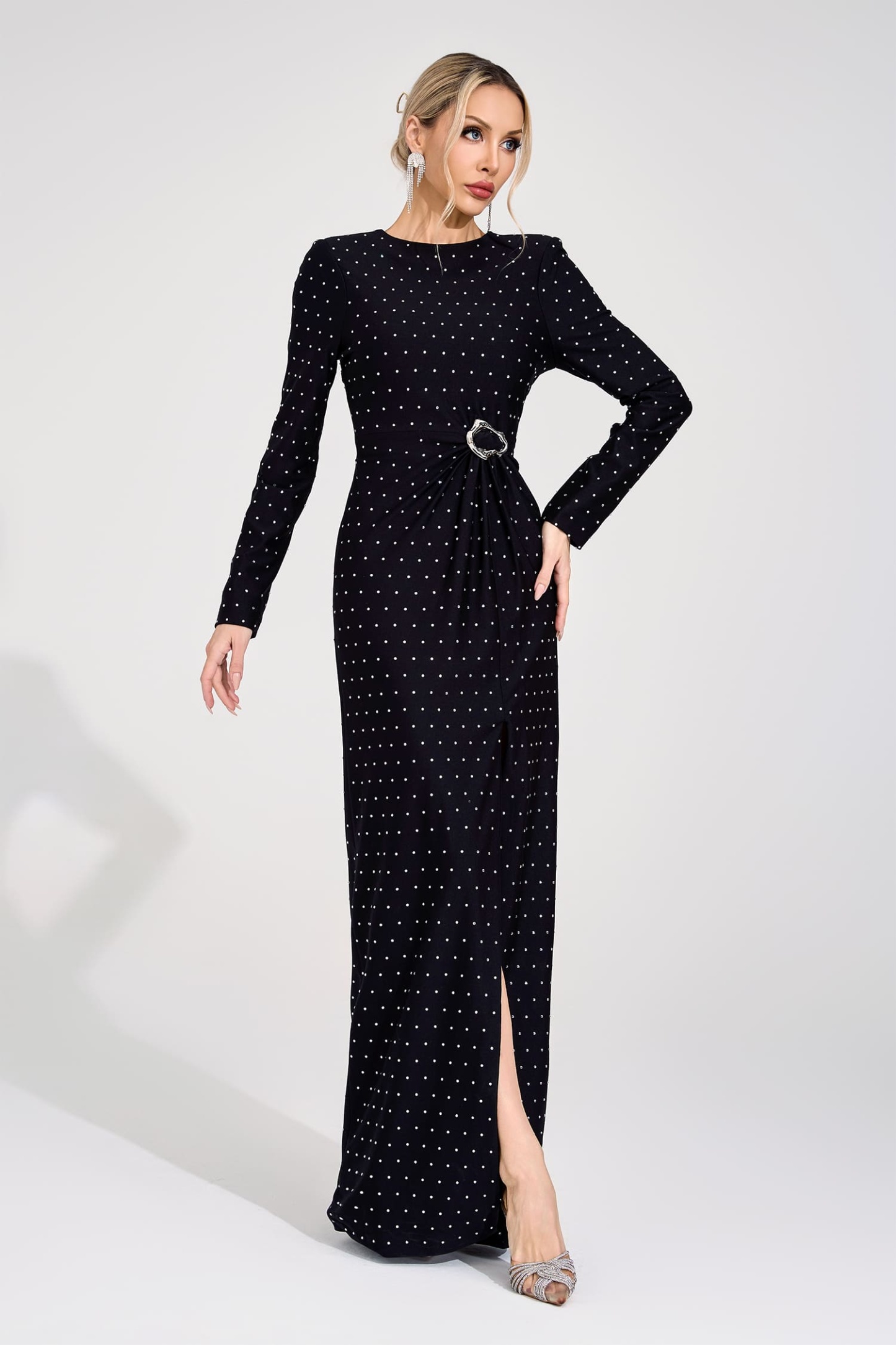 Ragnhild Black Diamond Maxi Dress
