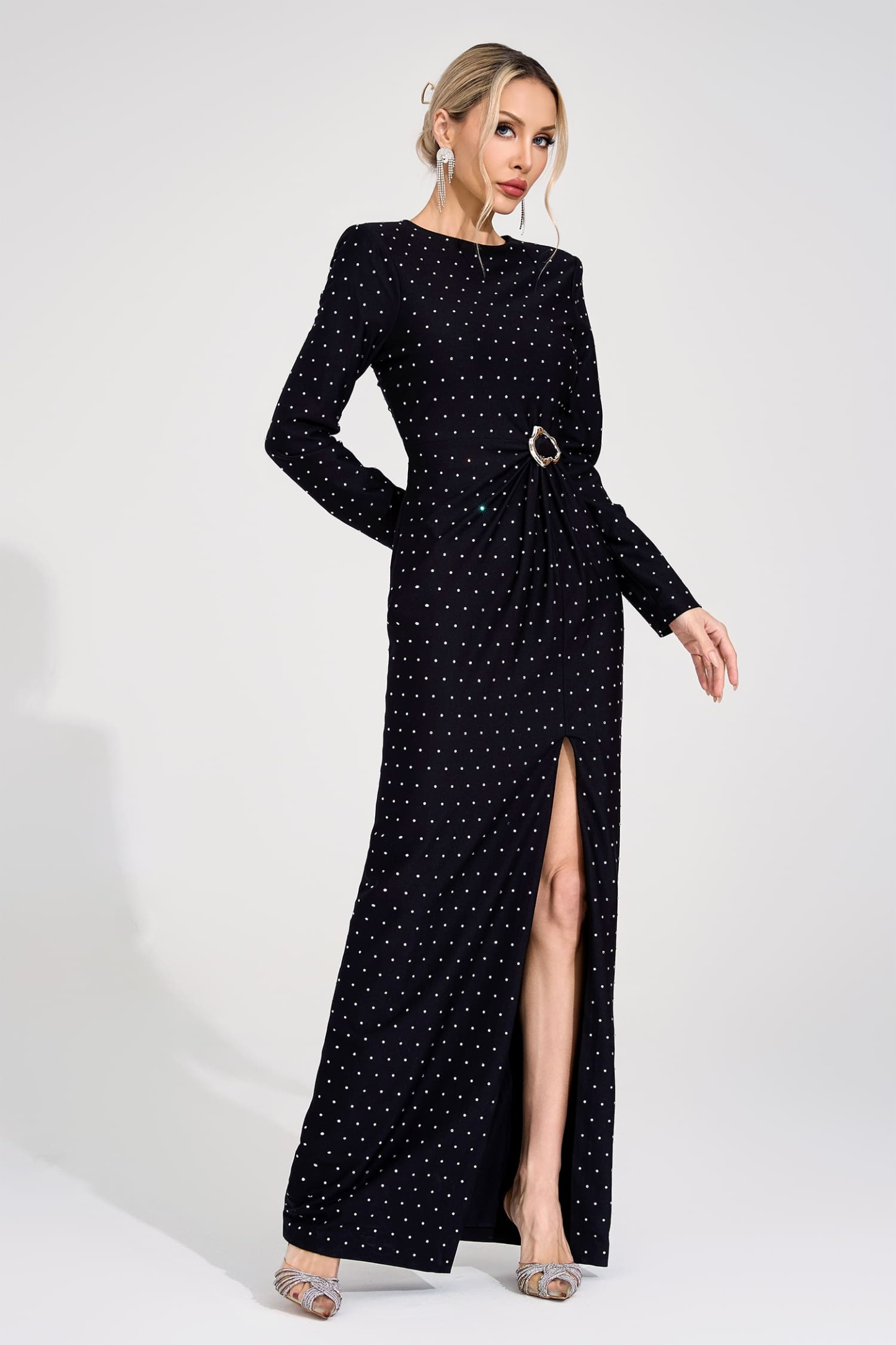 Ragnhild Black Diamond Maxi Dress