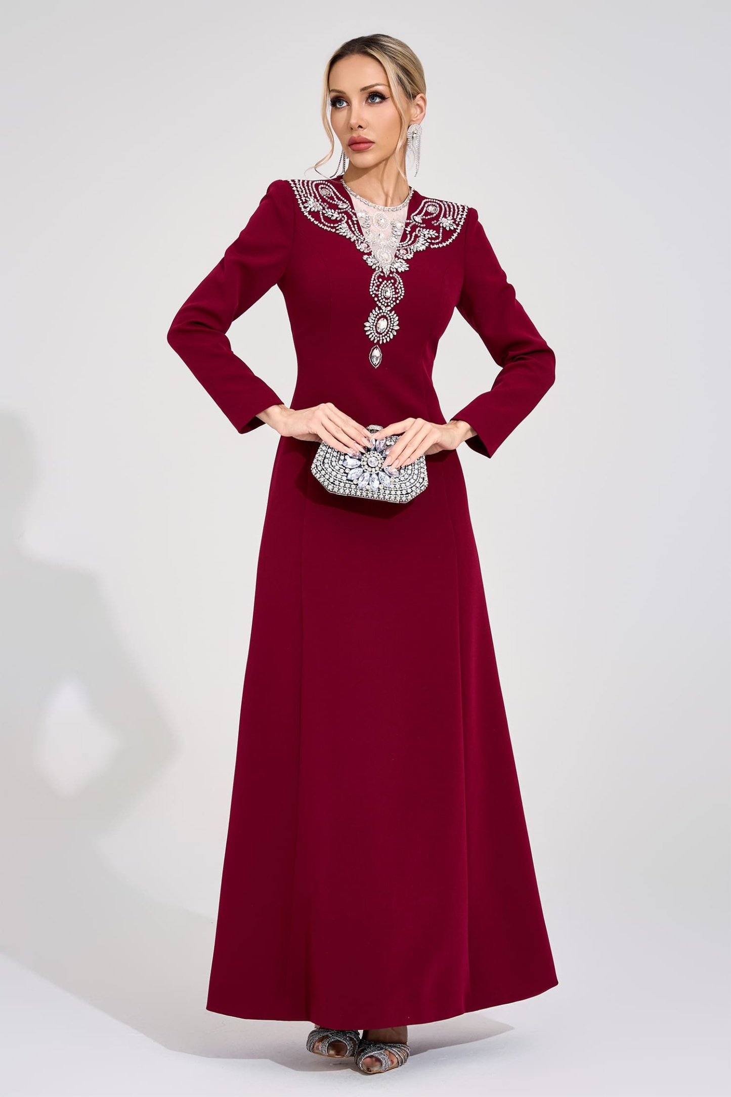 Tolstoy Red Diamond Maxi Dress