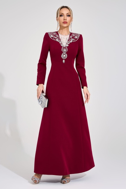 Tolstoy Red Diamond Maxi Dress