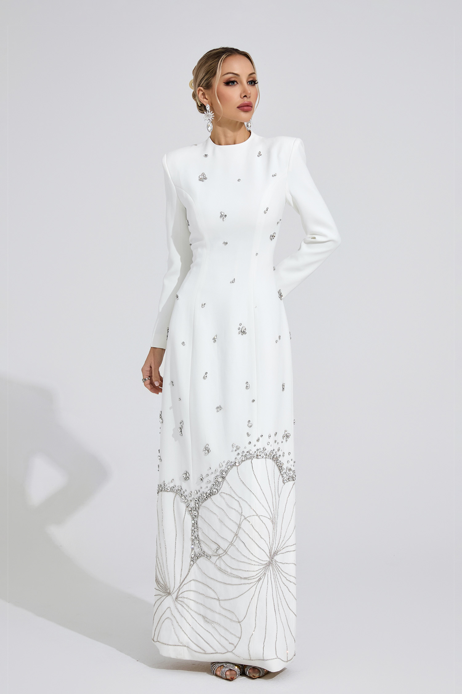 Knoll White Diamond Maxi Dress