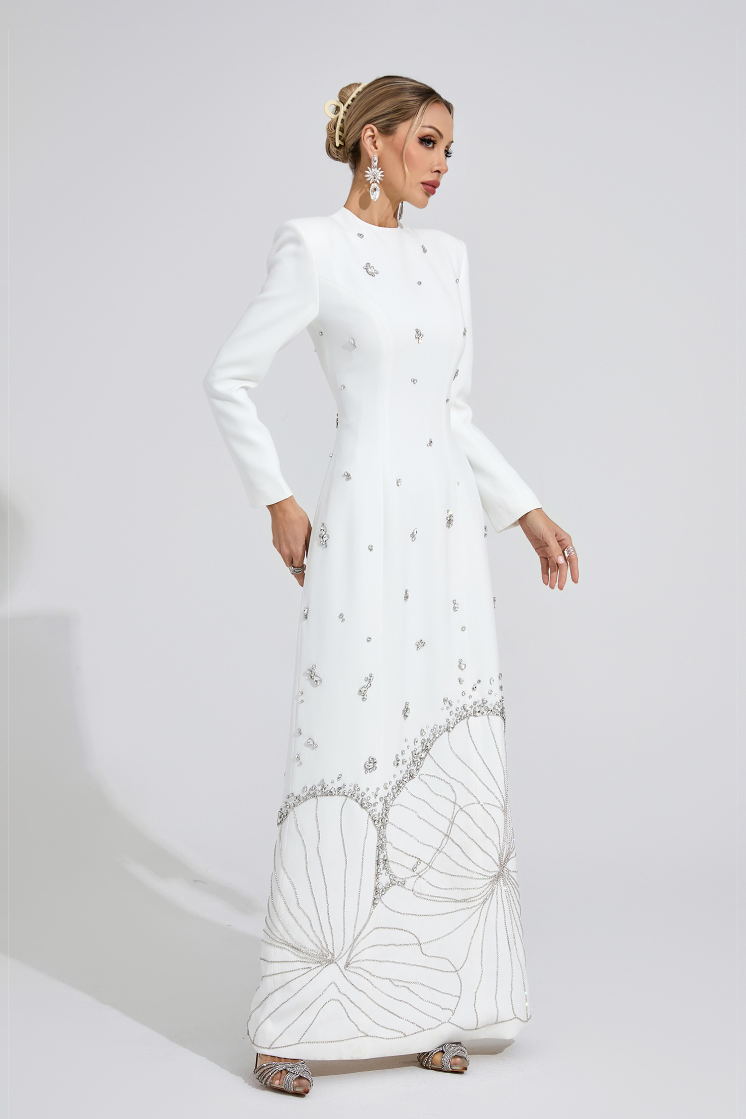 Knoll White Diamond Maxi Dress
