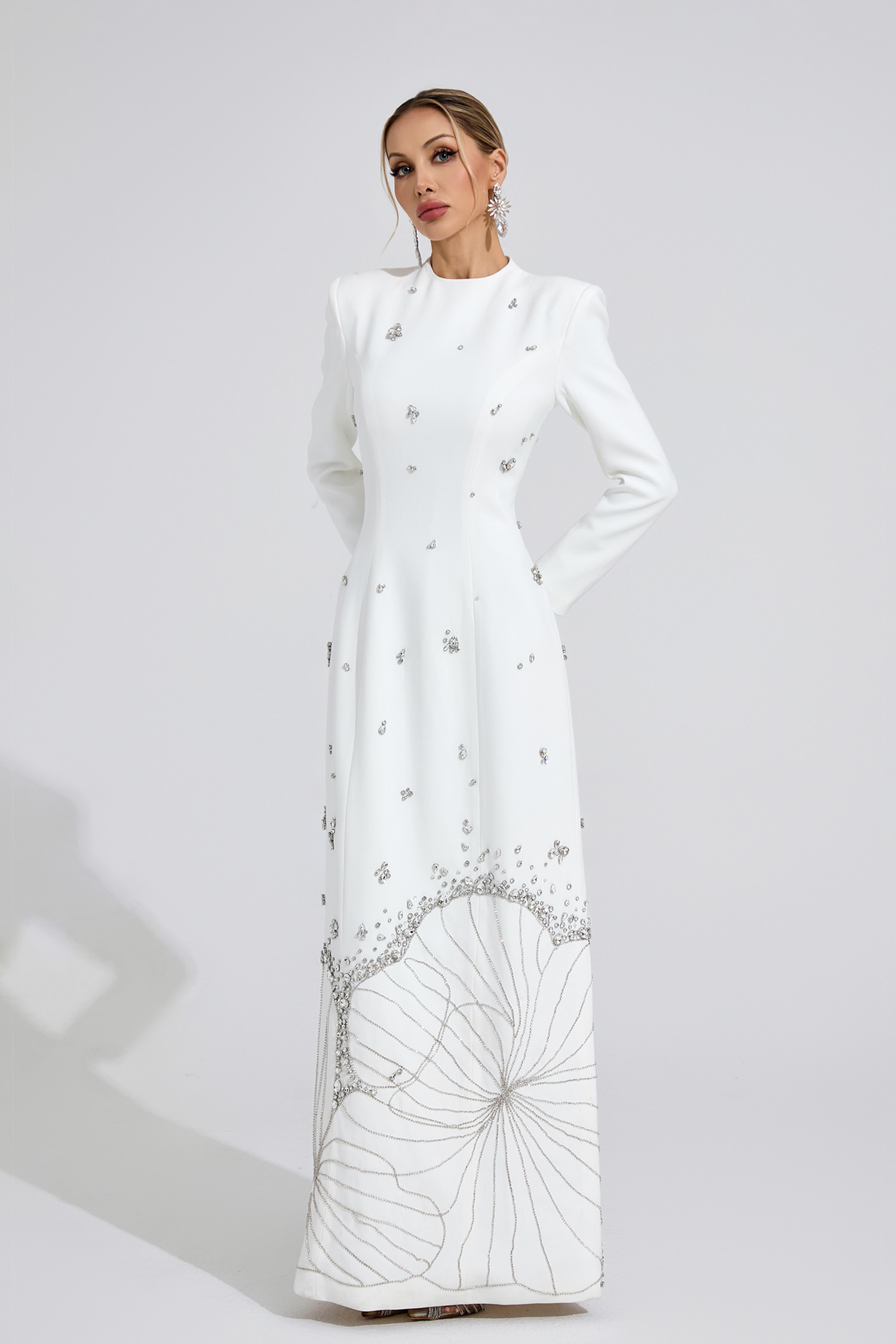 Knoll White Diamond Maxi Dress