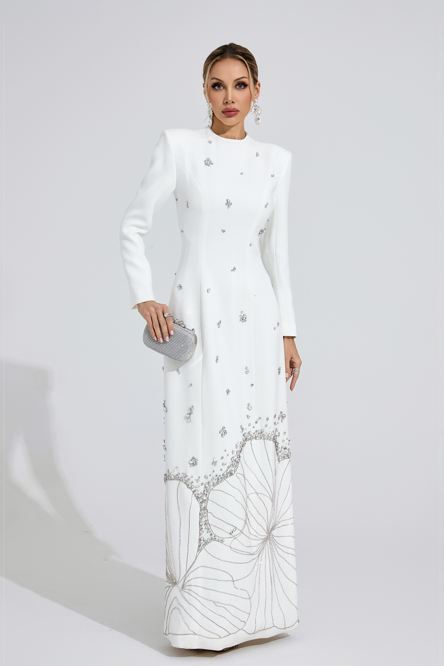 Knoll White Diamond Maxi Dress