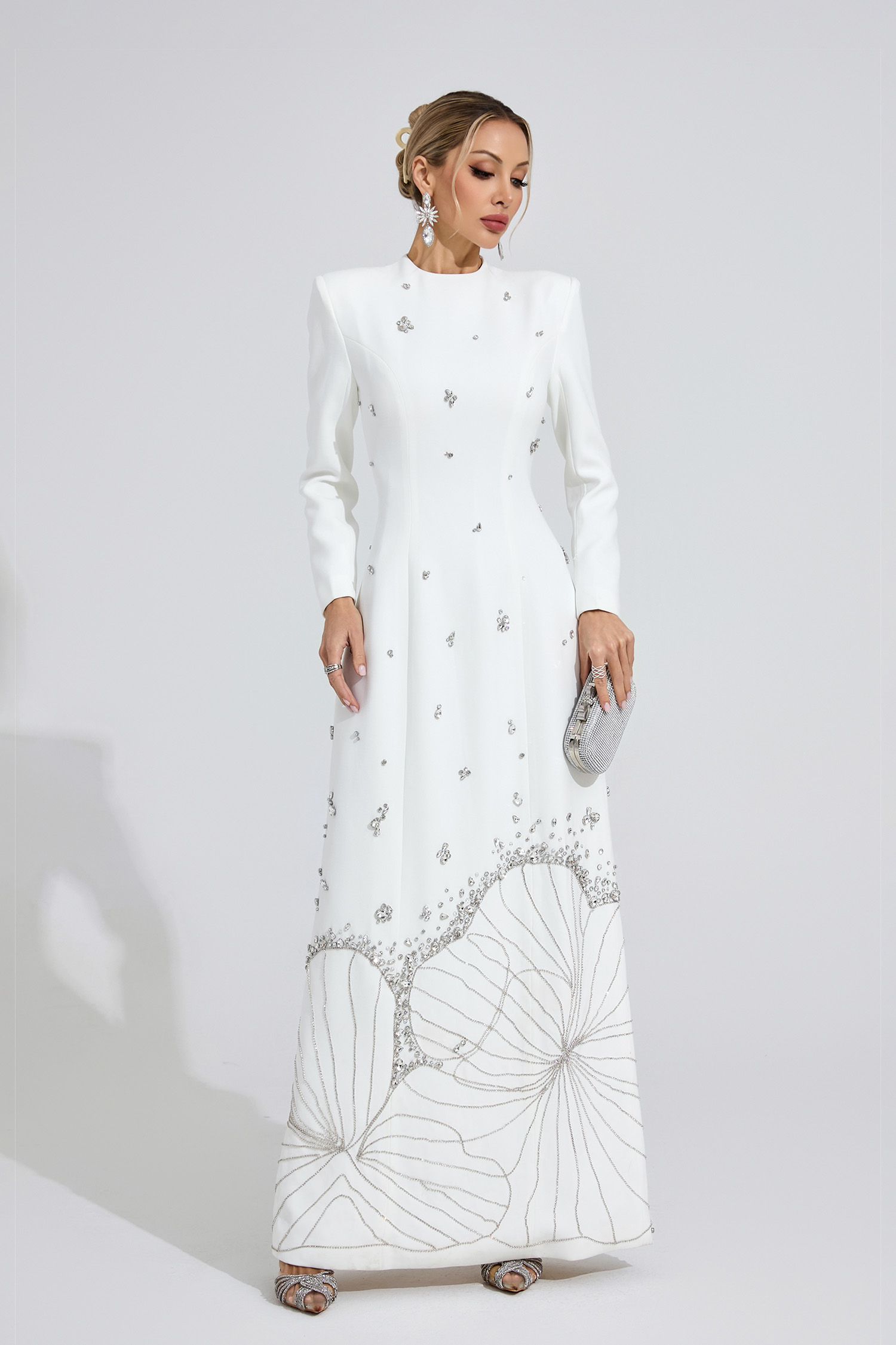 Knoll White Diamond Maxi Dress