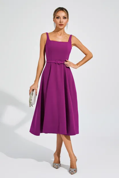 Kelvin Purple Slip Midi Dress