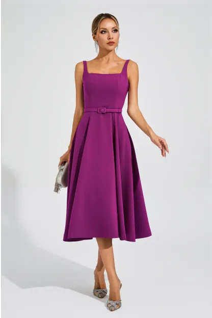 Kelvin Purple Slip Midi Dress