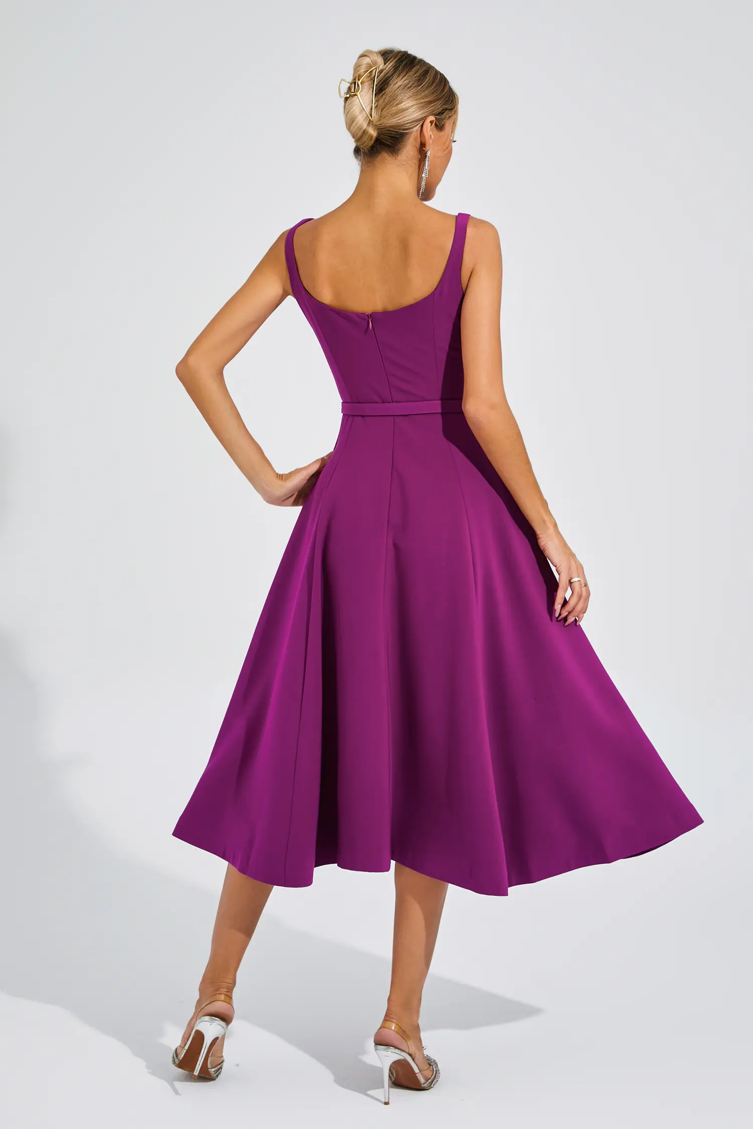 Kelvin Purple Slip Midi Dress