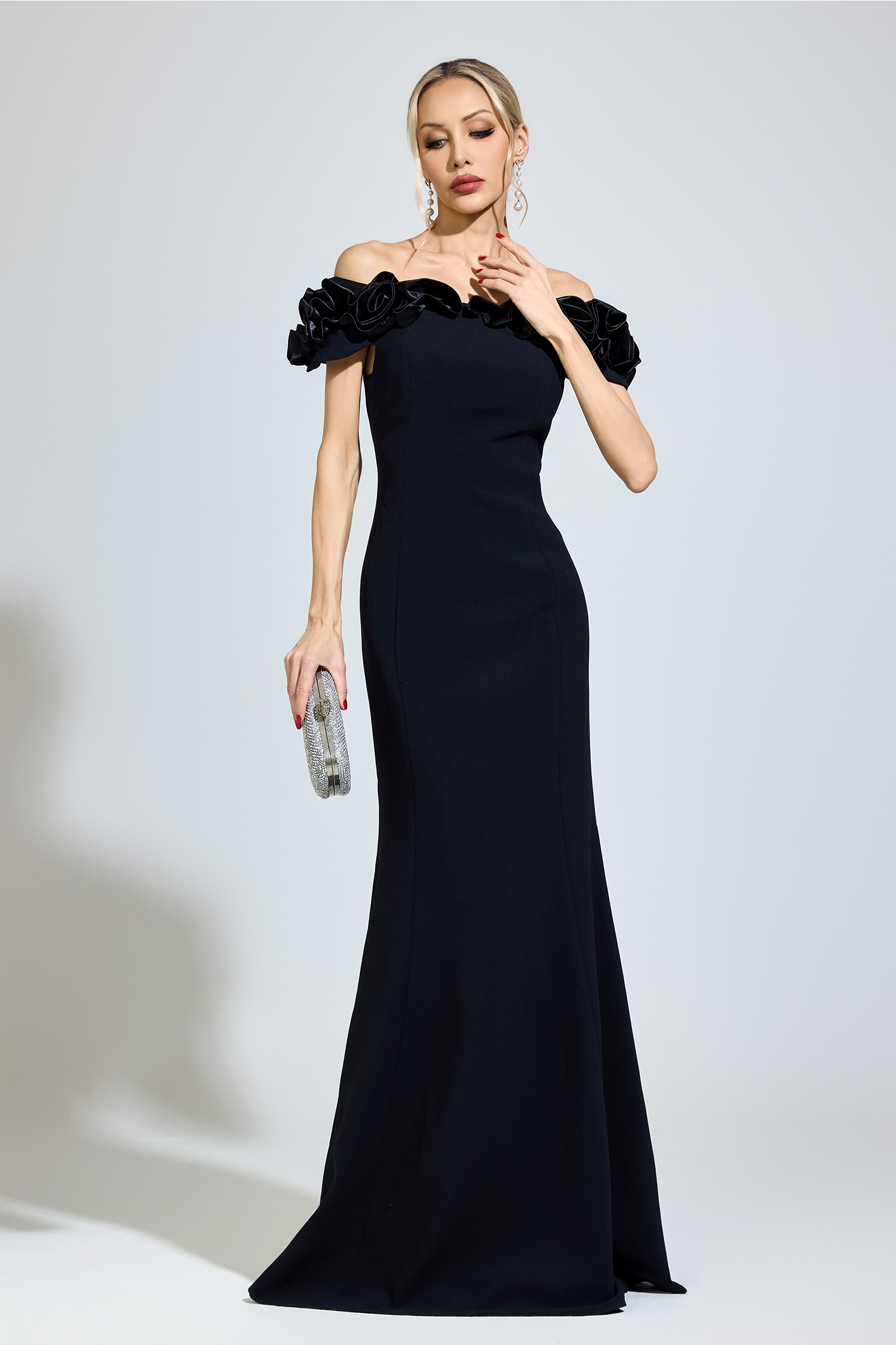 Sexton Black Floral  Maxi Dress