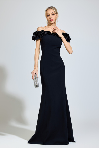 Sexton Black Floral  Maxi Dress