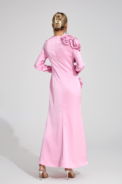 Layer Pink Floral Maxi Dress