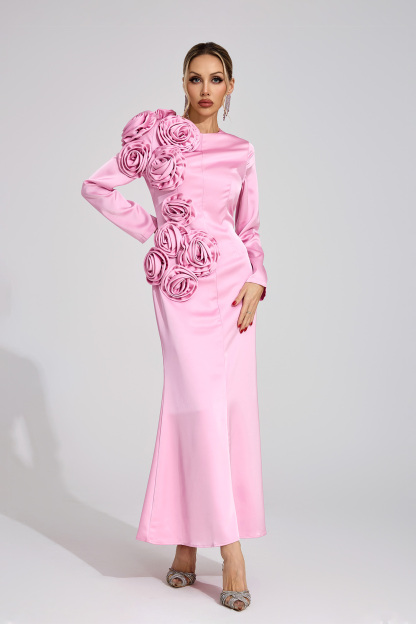 Layer Pink Floral Maxi Dress
