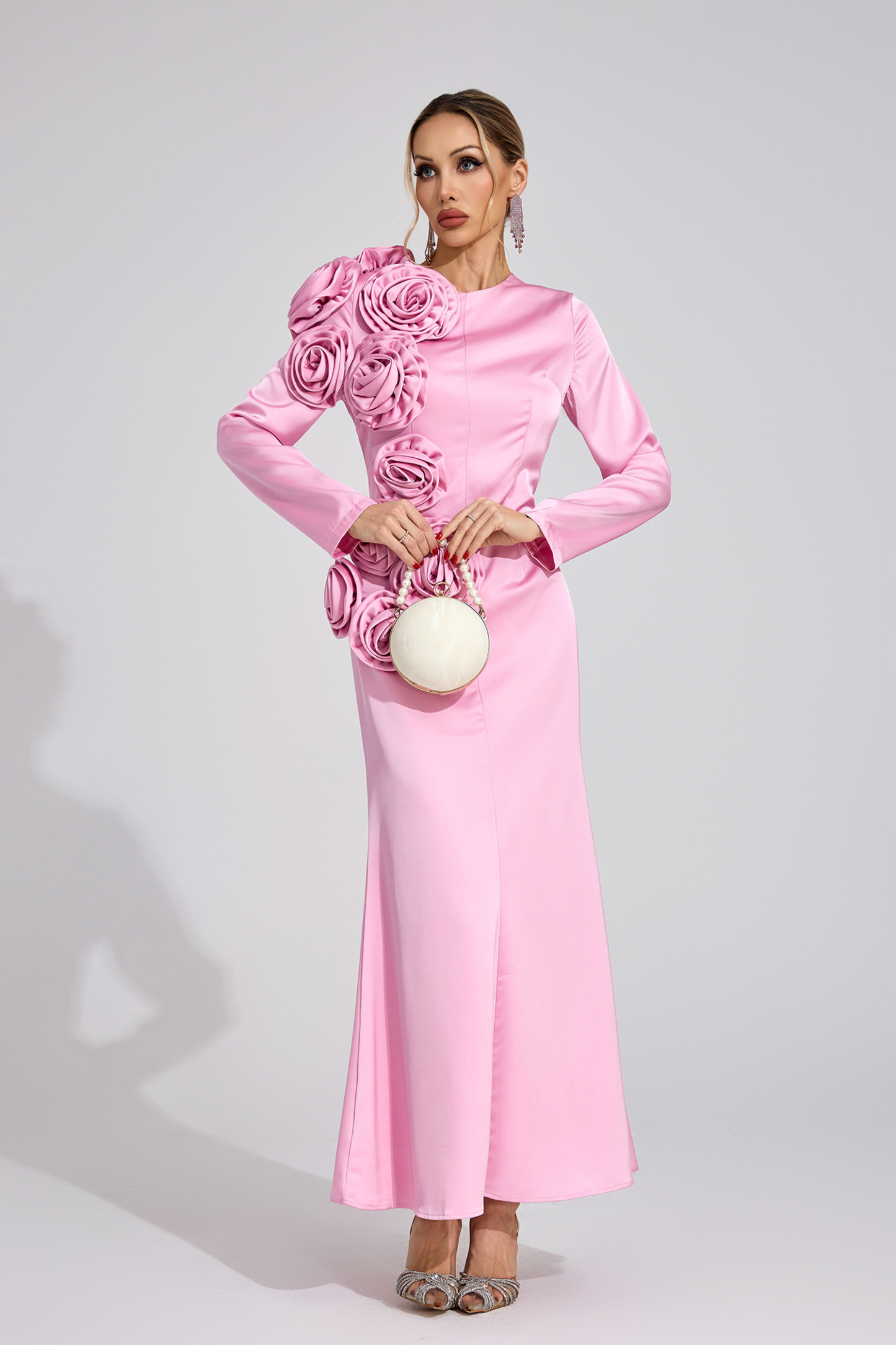Layer Pink Floral Maxi Dress