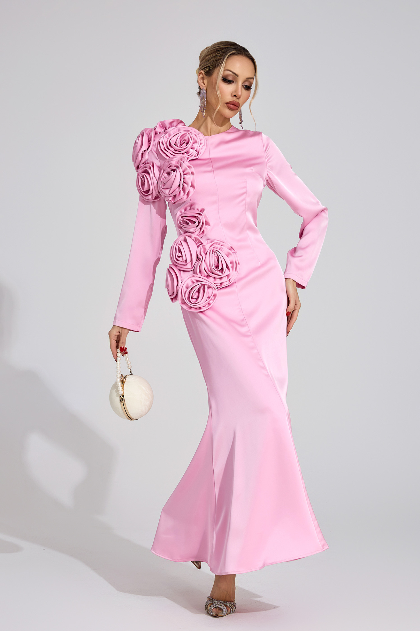 Layer Pink Floral Maxi Dress