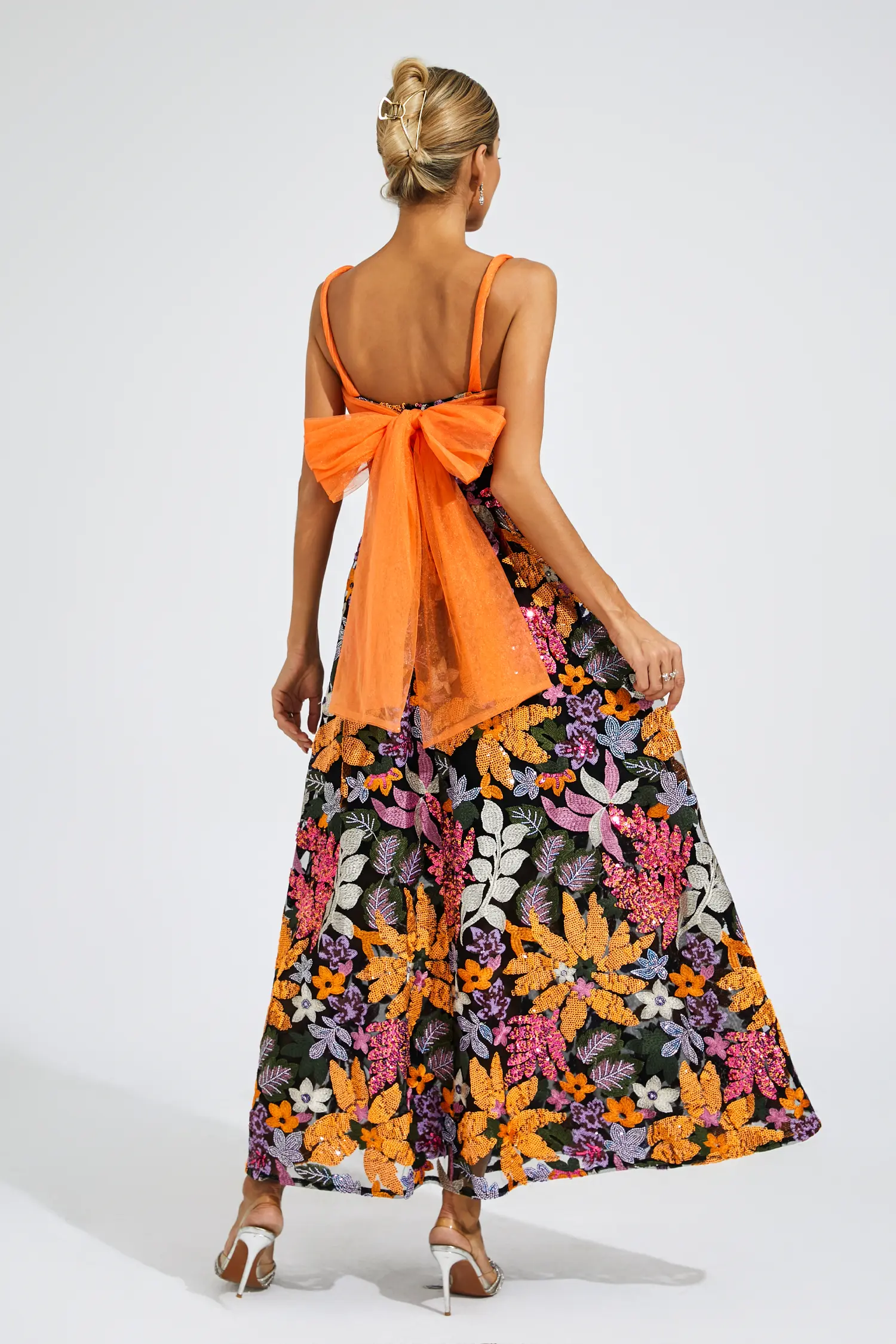 Keppel Floral Sequins Slip Maxi Dress