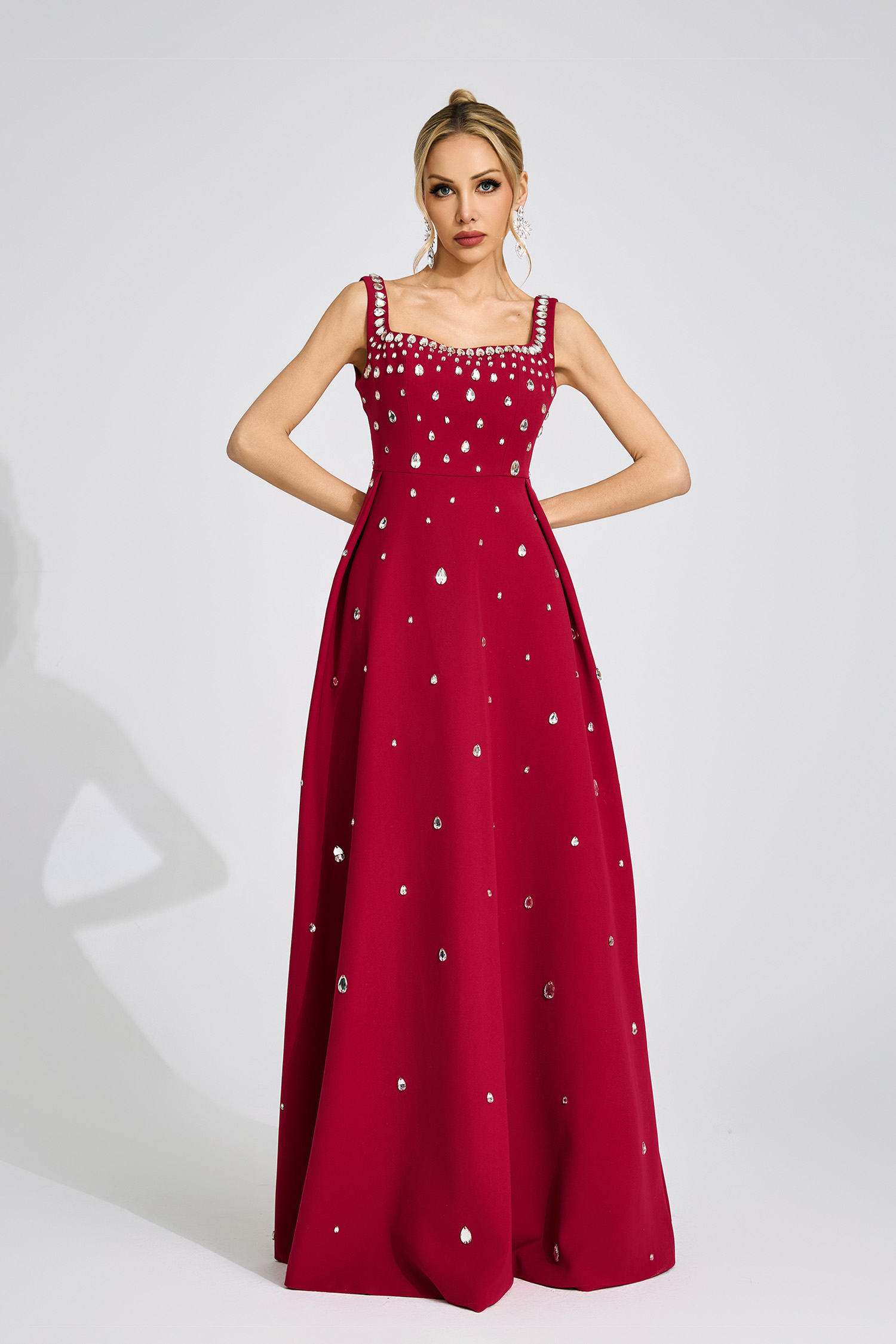 Winifred Red Diamond Maxi Dress