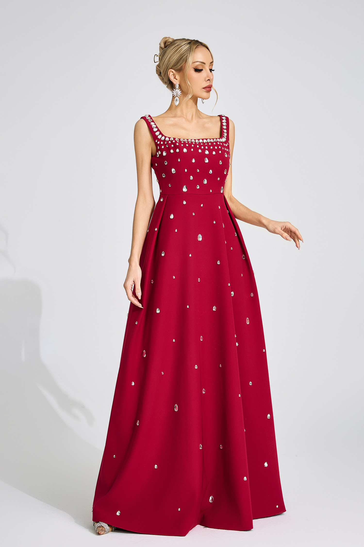 Winifred Red Diamond Maxi Dress