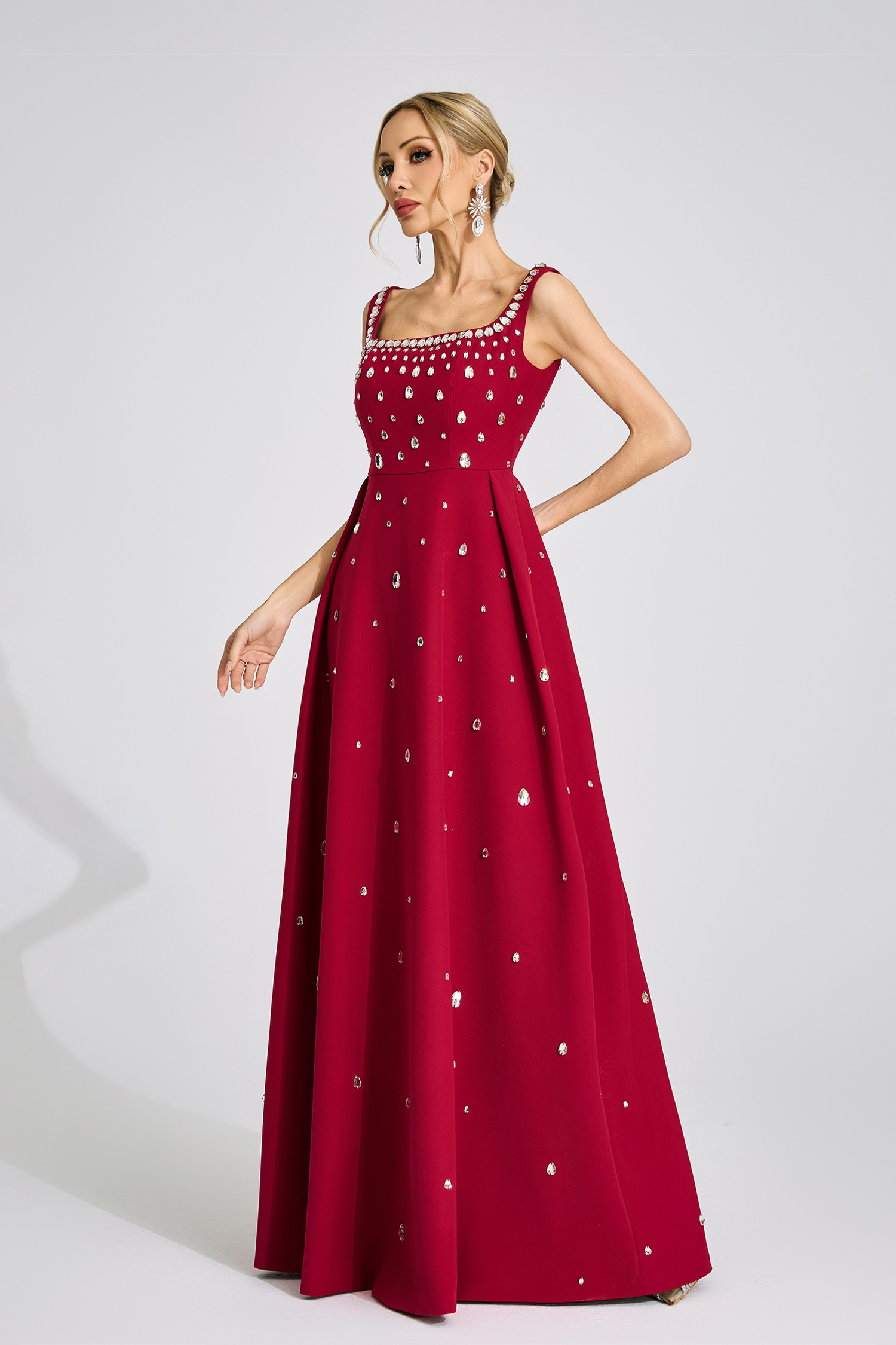 Winifred Red Diamond Maxi Dress