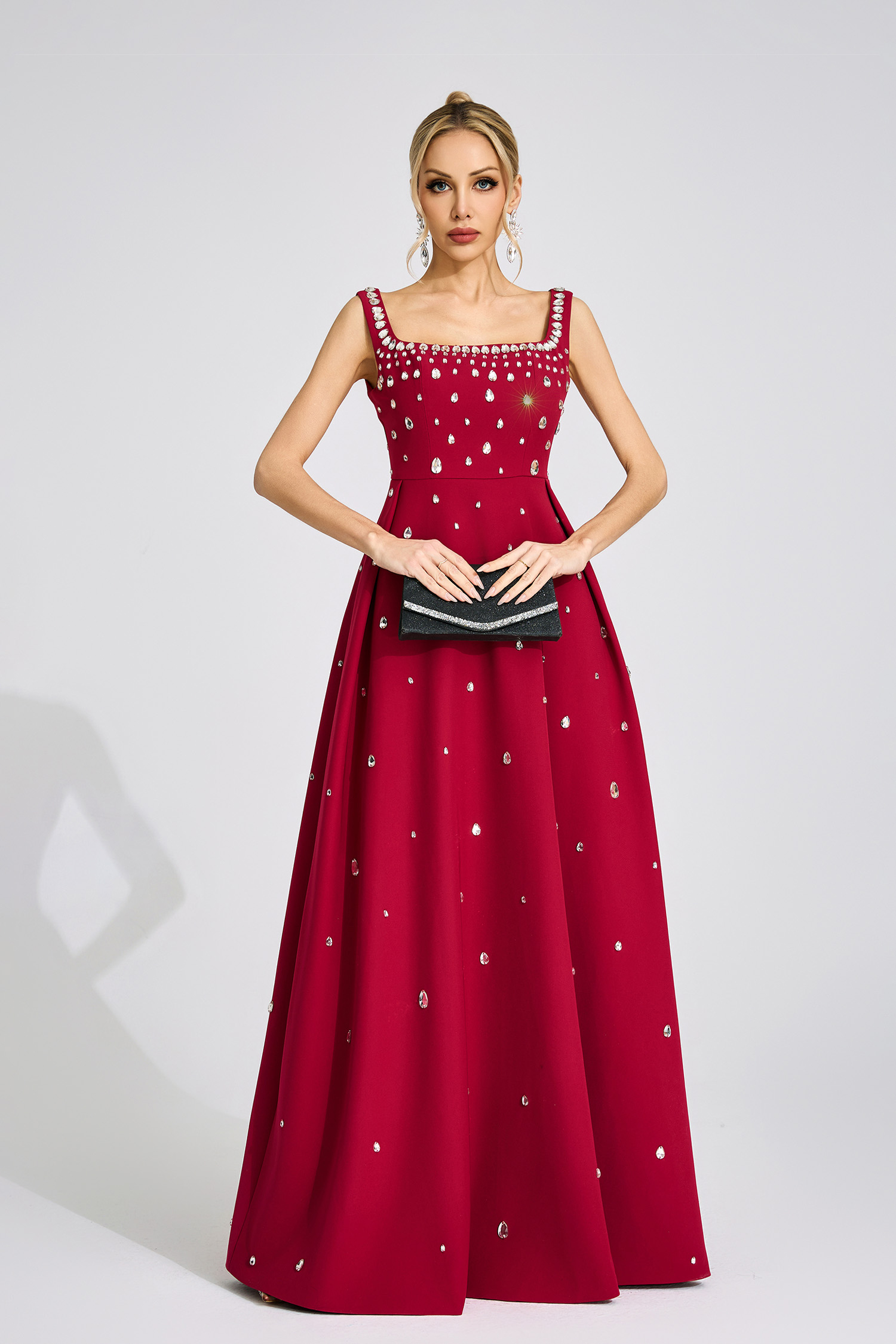 Winifred Red Diamond Maxi Dress
