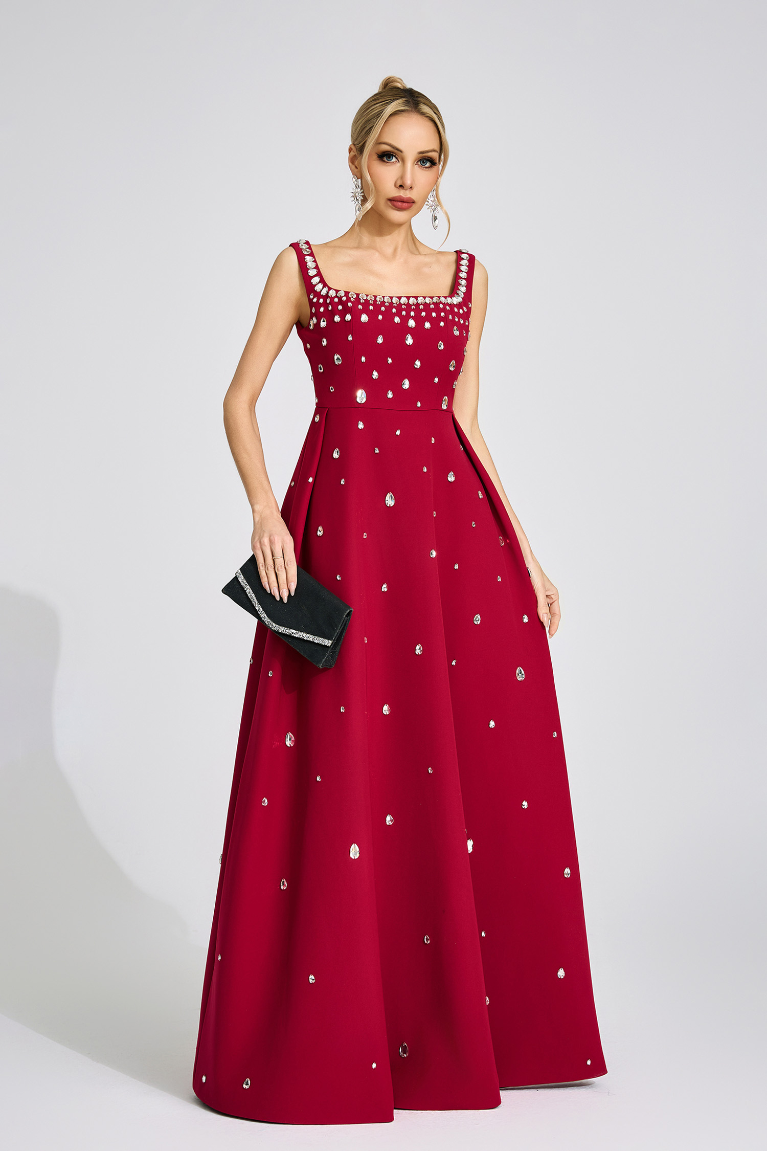 Winifred Red Diamond Maxi Dress