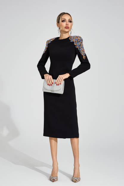 Wit Black Diamond Maxi Dress