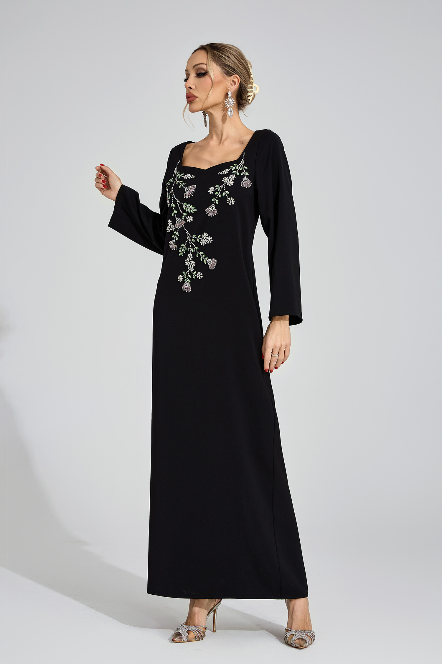 Nicolette Black Diamond Maxi Dress