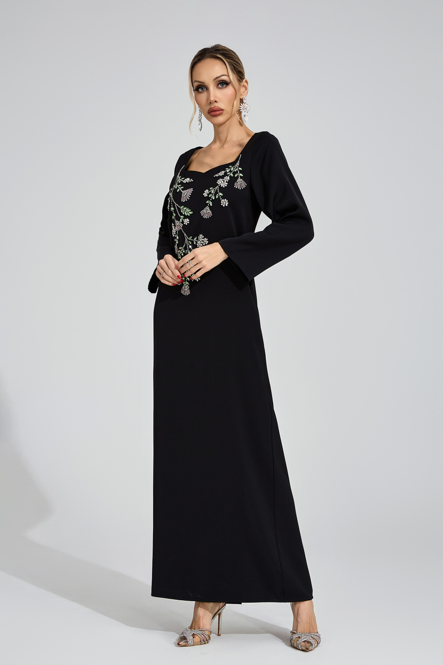 Nicolette Black Diamond Maxi Dress