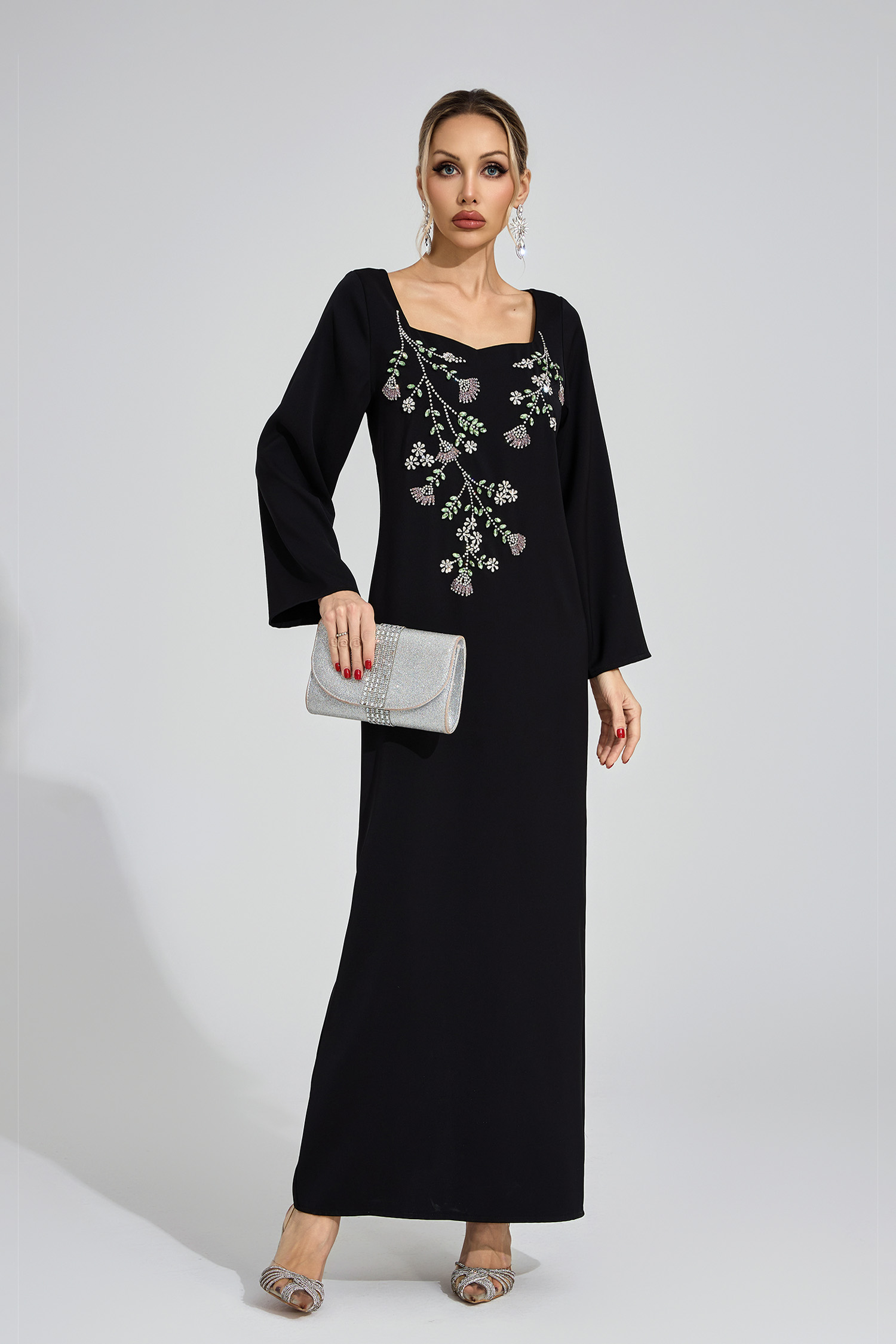 Nicolette Black Diamond Maxi Dress