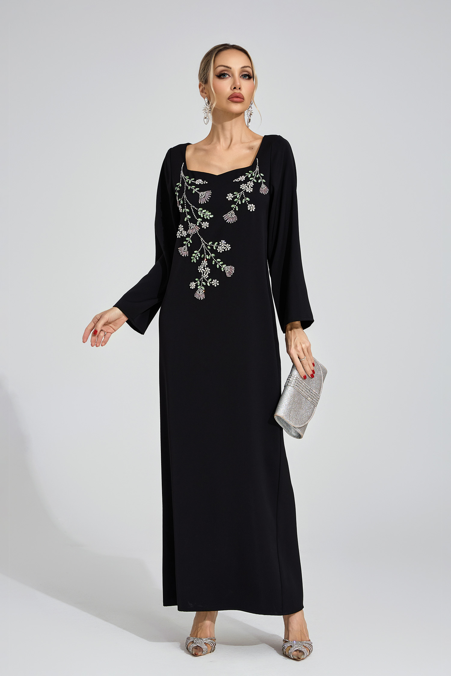 Nicolette Black Diamond Maxi Dress