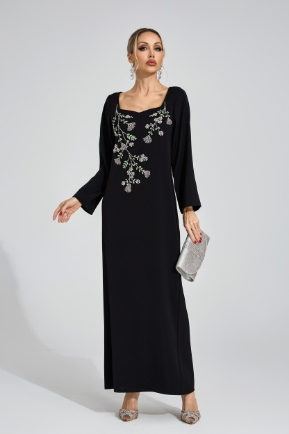 Nicolette Black Diamond Maxi Dress