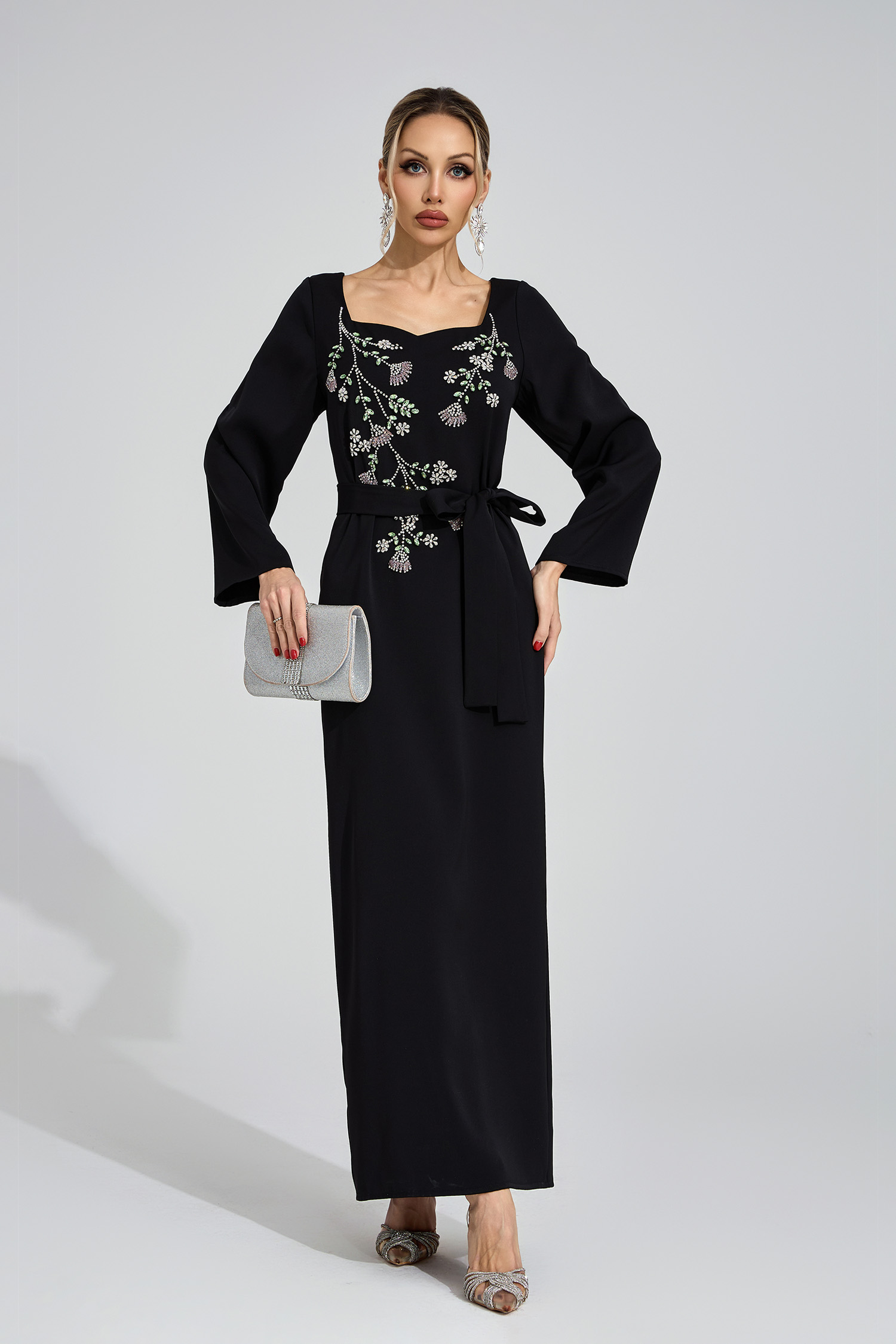 Nicolette Black Diamond Maxi Dress