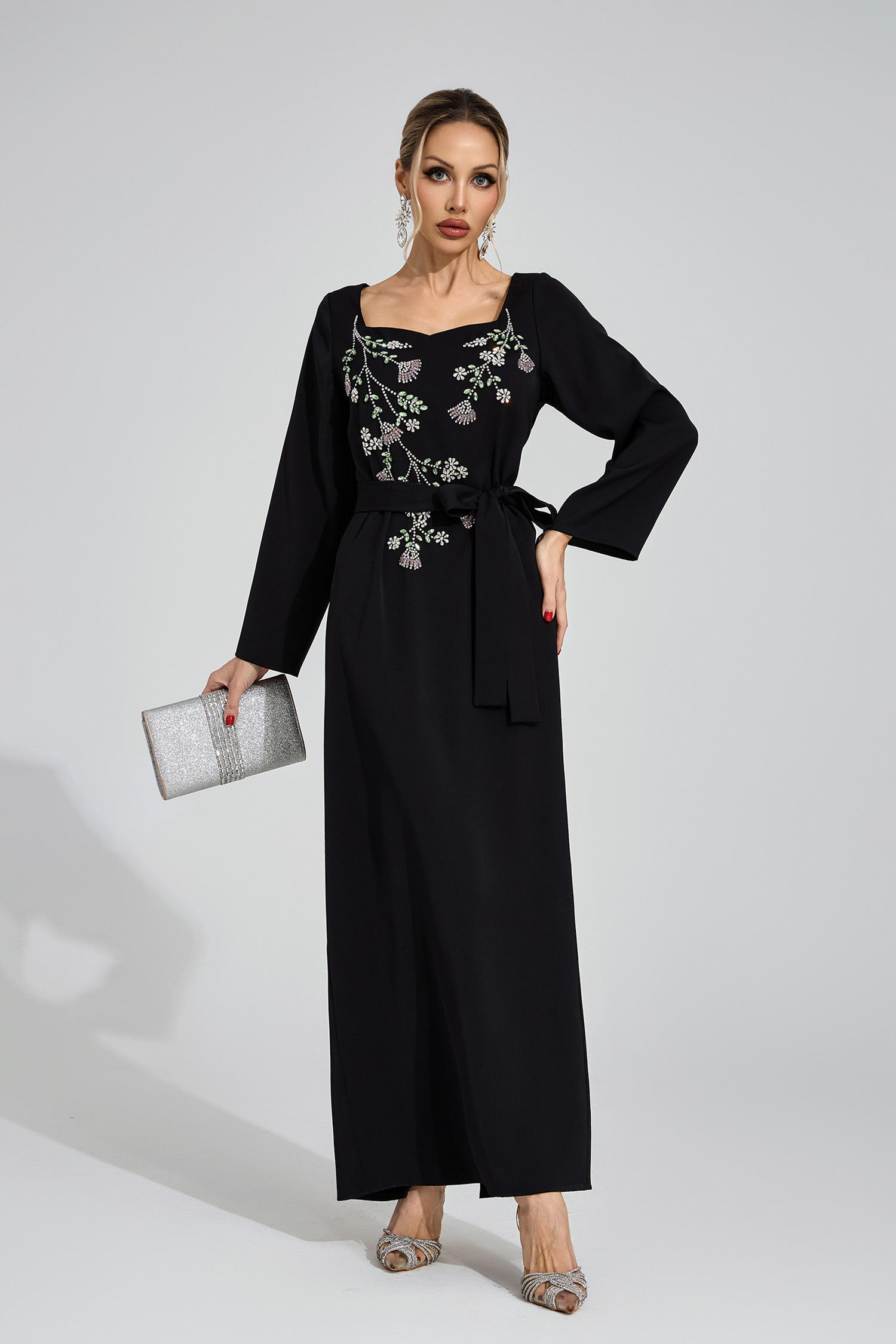 Nicolette Black Diamond Maxi Dress