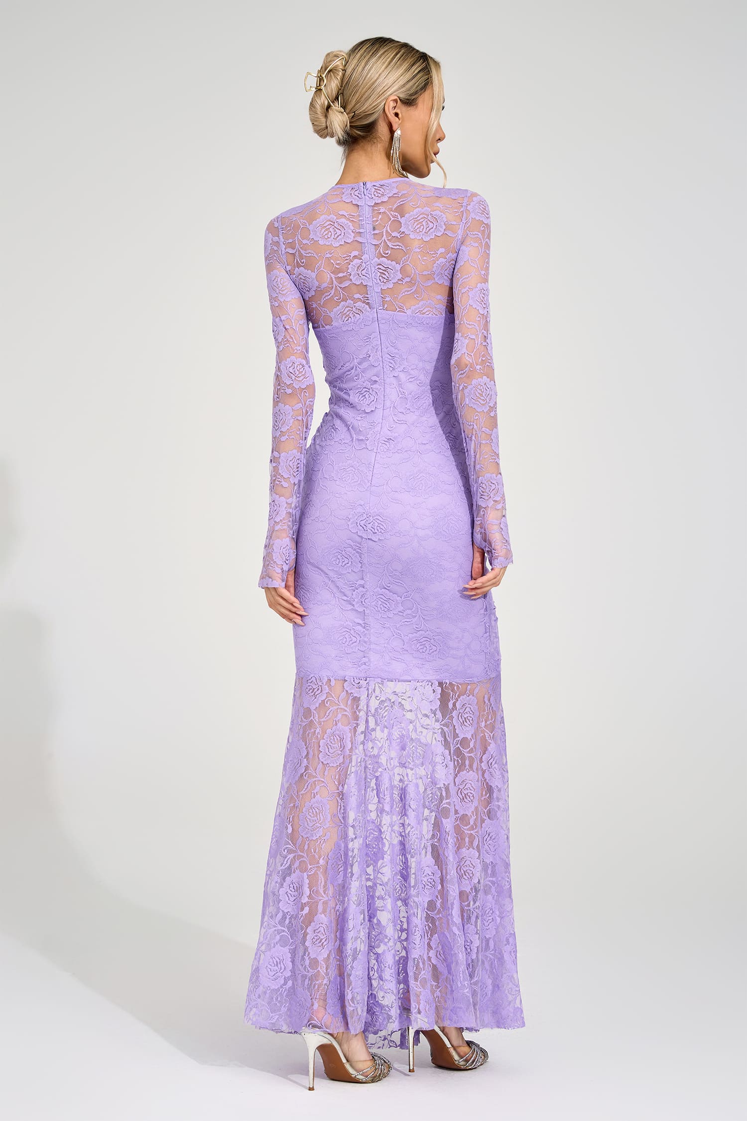 Saga Purple Pleated Maxi Dress