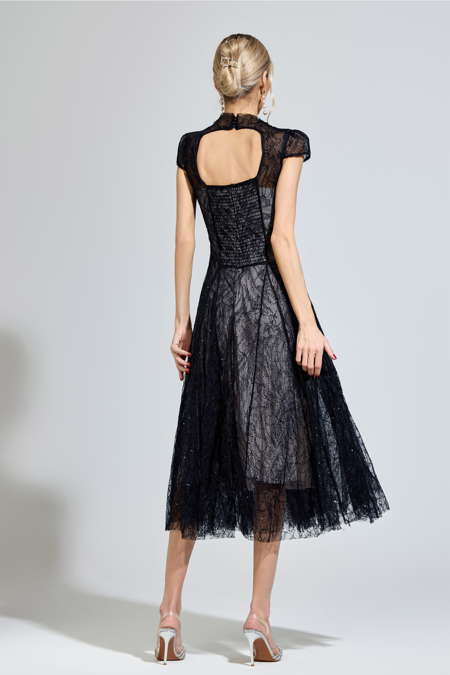 Nozick Black Lace Sequin Dress