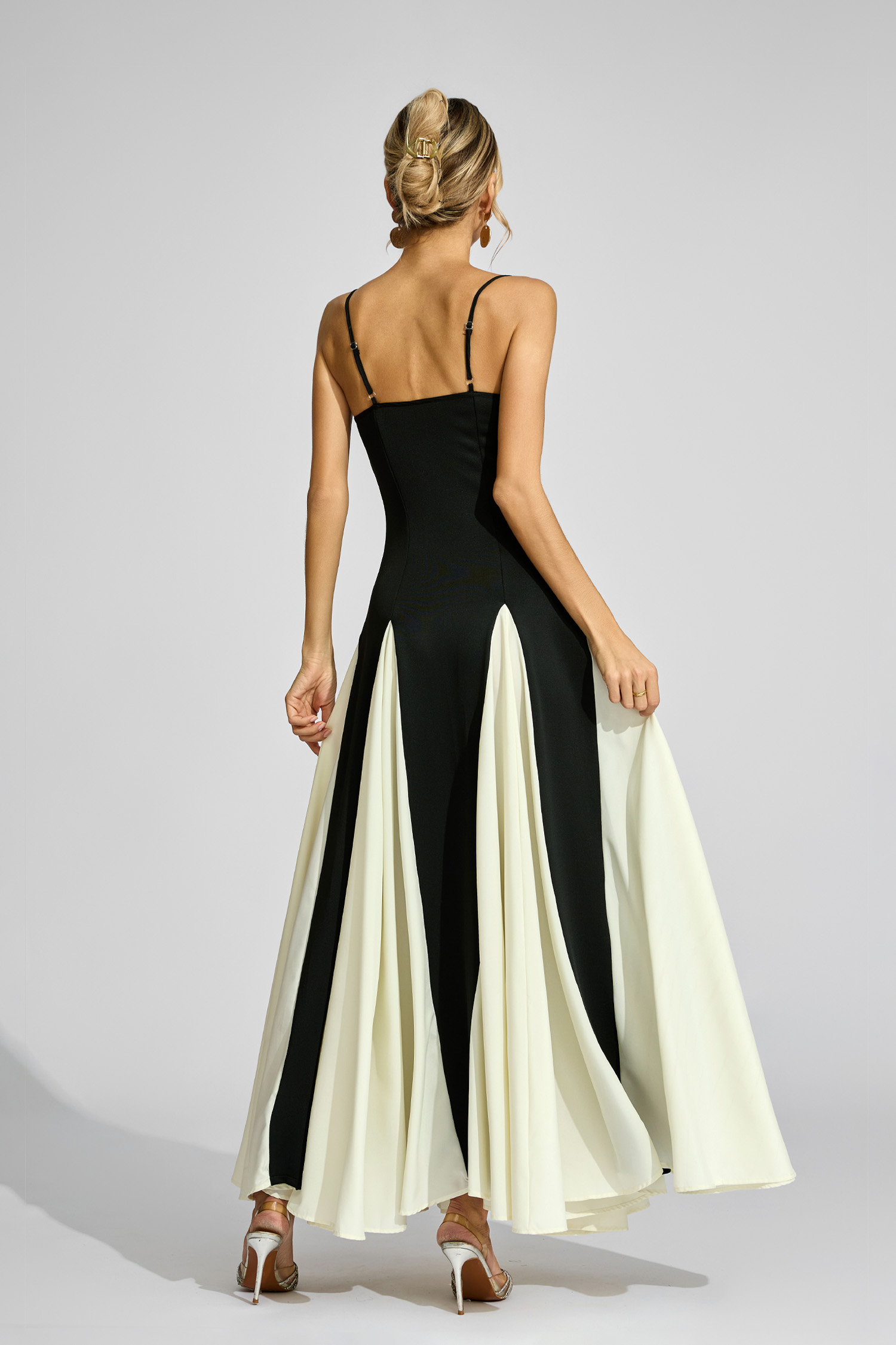 Euphemia Black White Contrast Slip Dress
