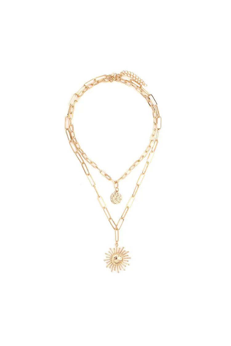 Lindsay Golden Sun Clavicle Necklace