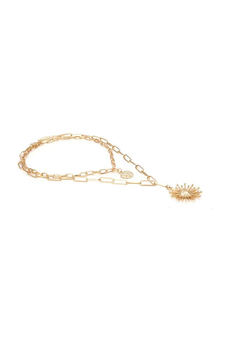 Lindsay Golden Sun Clavicle Necklace