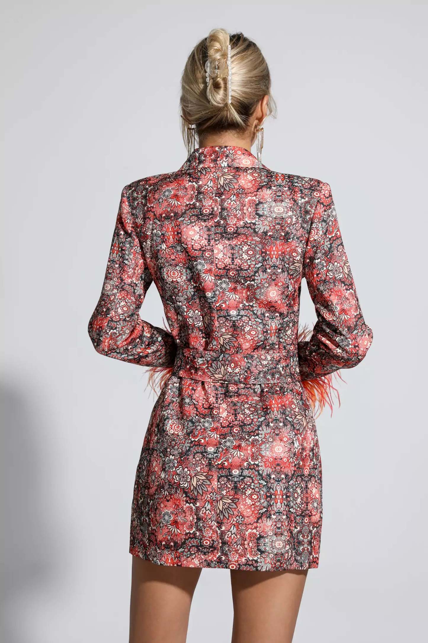Henry Floral Feather Mini Dress