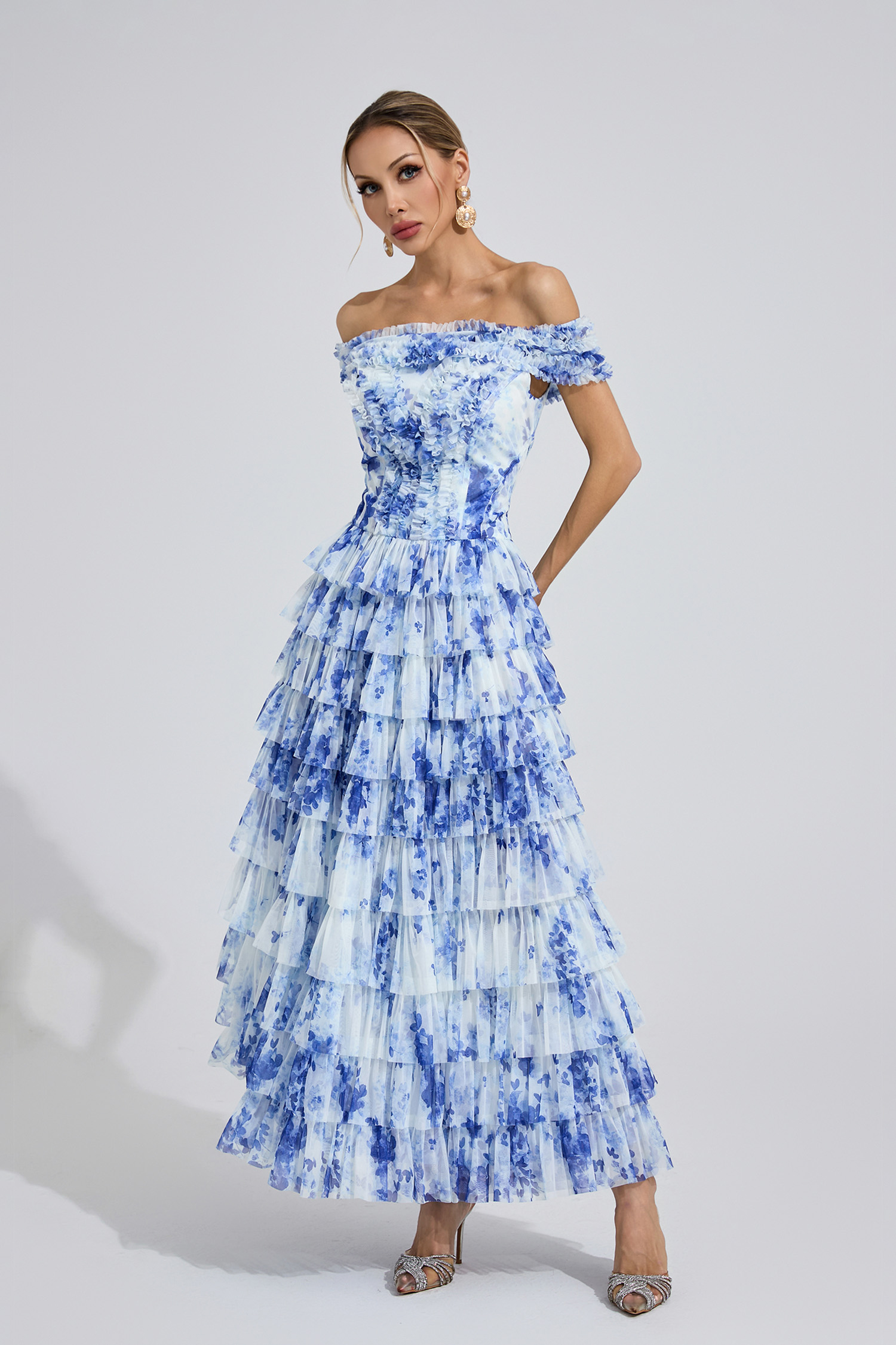 Tor White Floral Maxi Dress