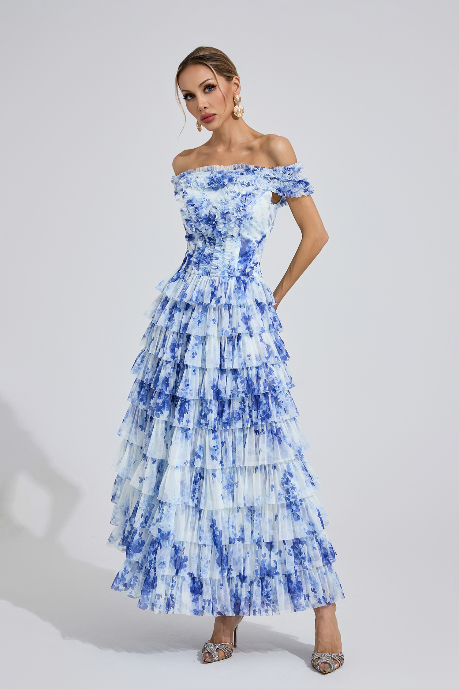 Tor White Floral Maxi Dress