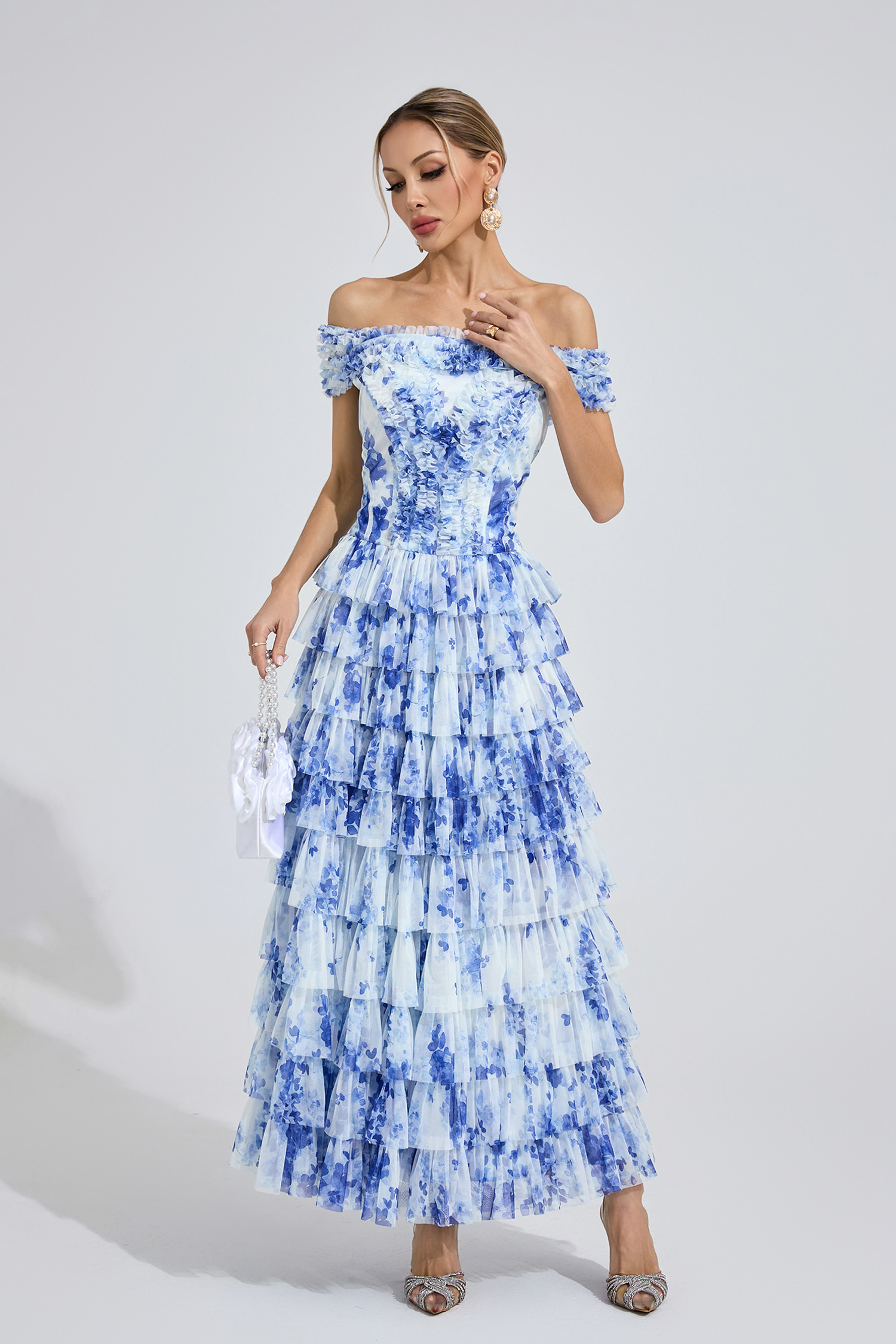 Tor White Floral Maxi Dress