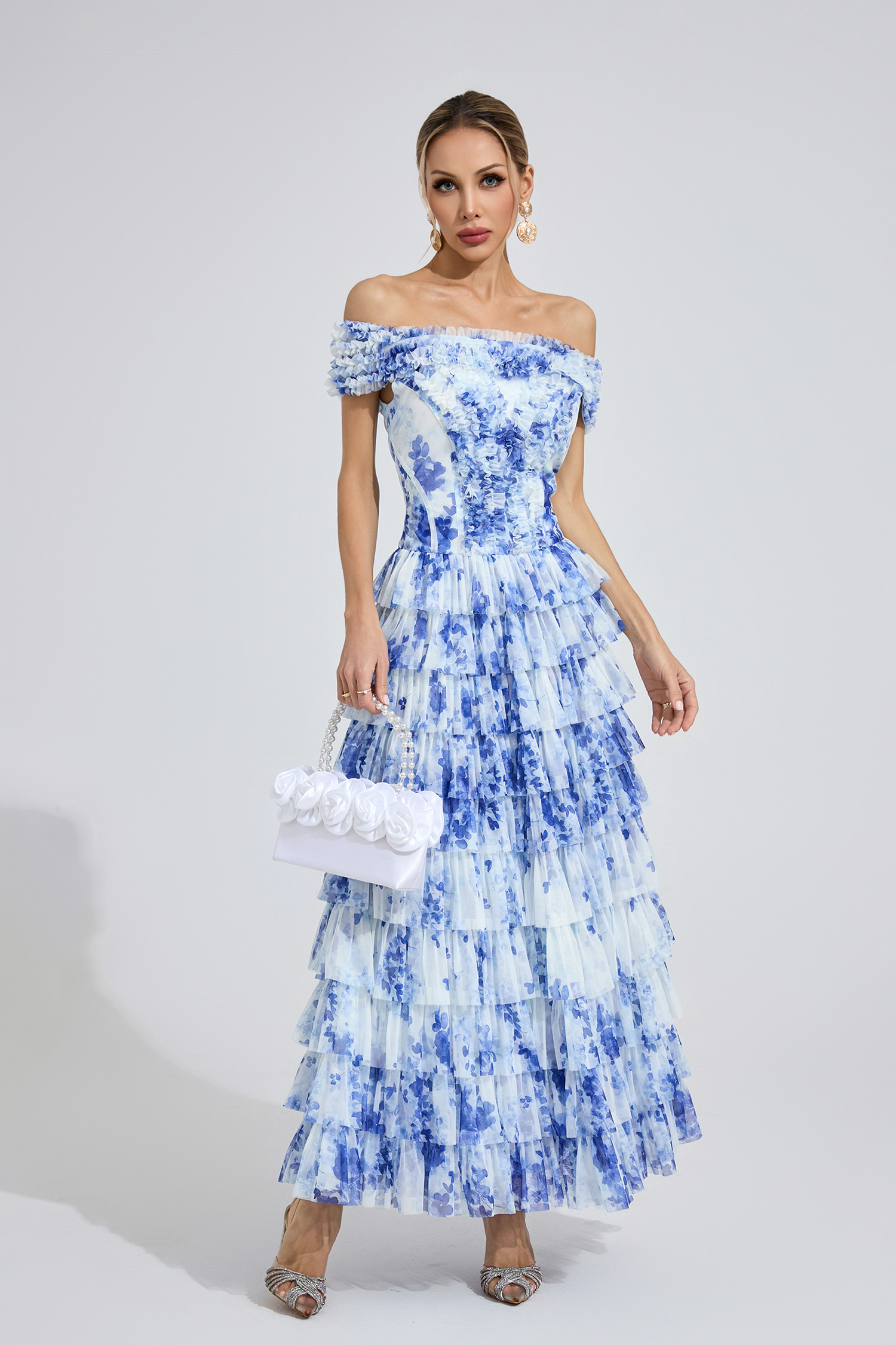 Tor White Floral Maxi Dress
