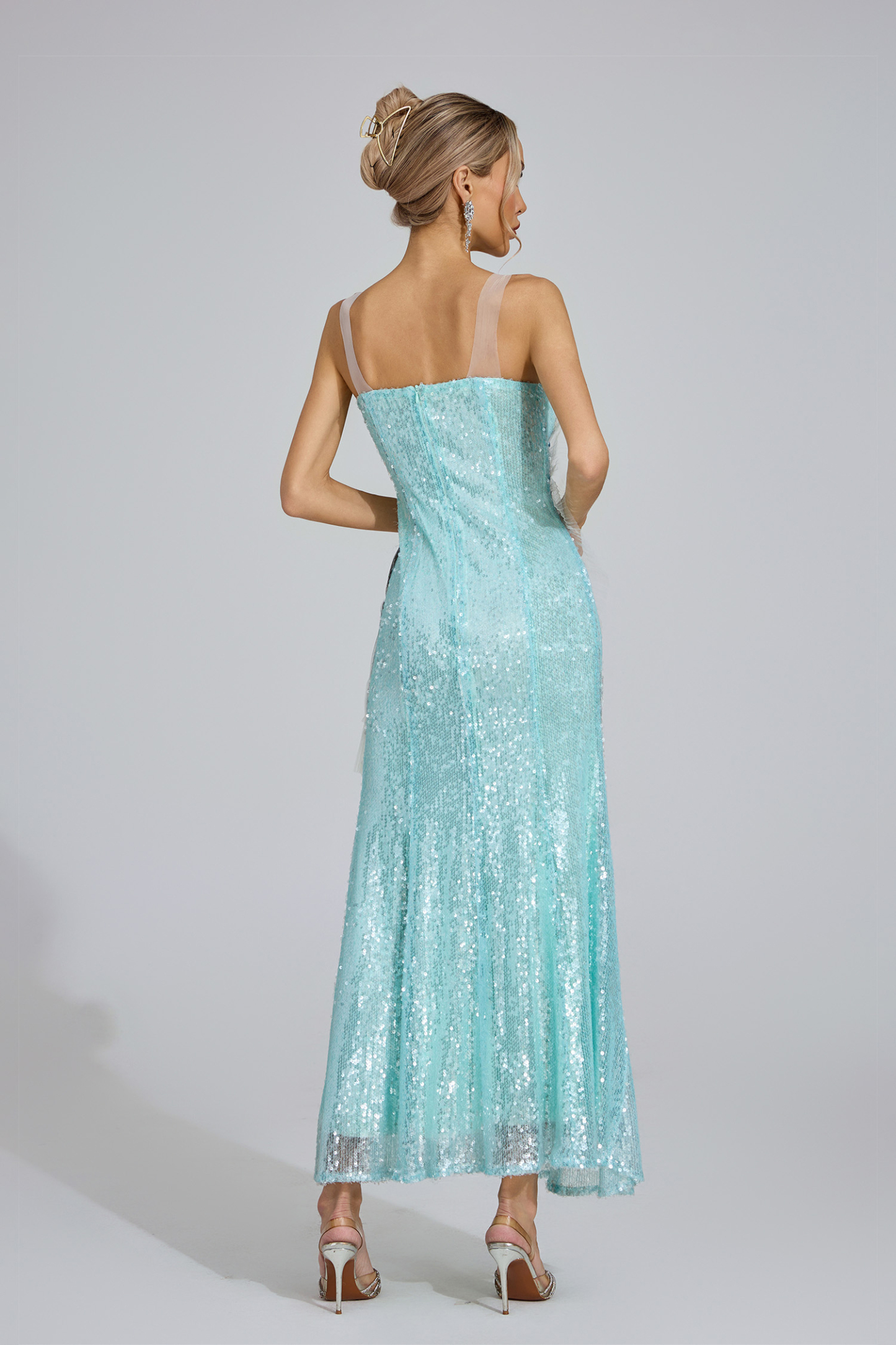 Quay Lake Blue Sequined Maxi Dress