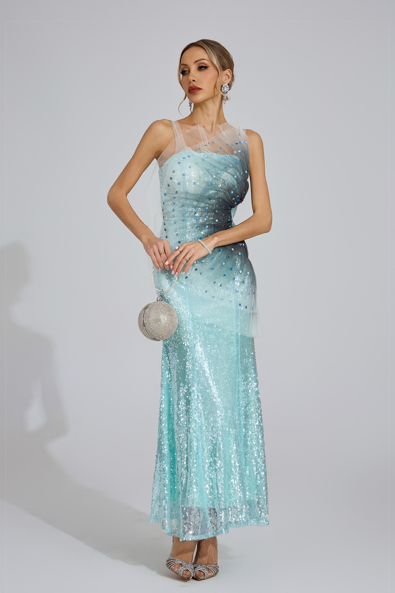 Quay Lake Blue Sequined Maxi Dress