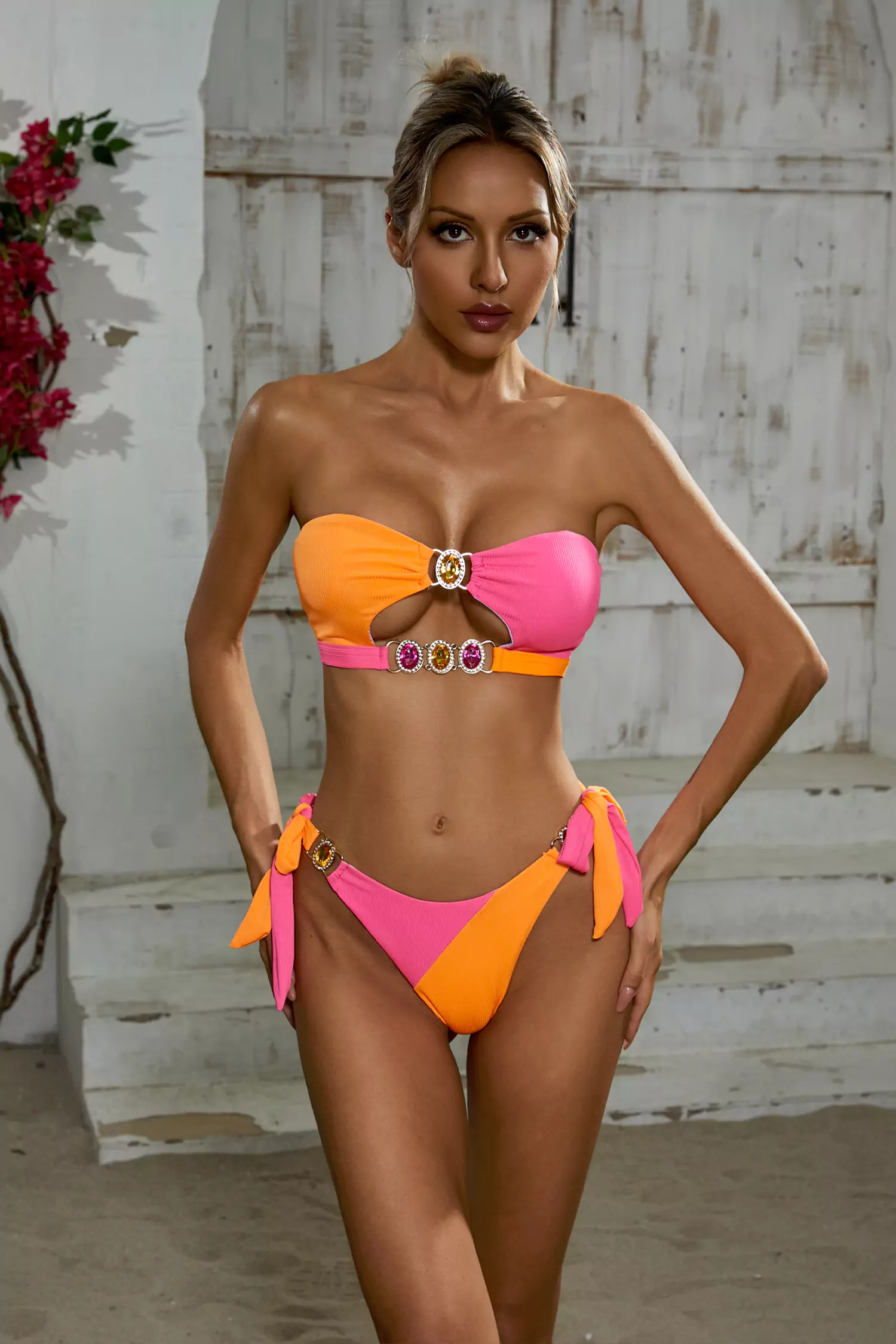 Troy Orange Diamond Bikini