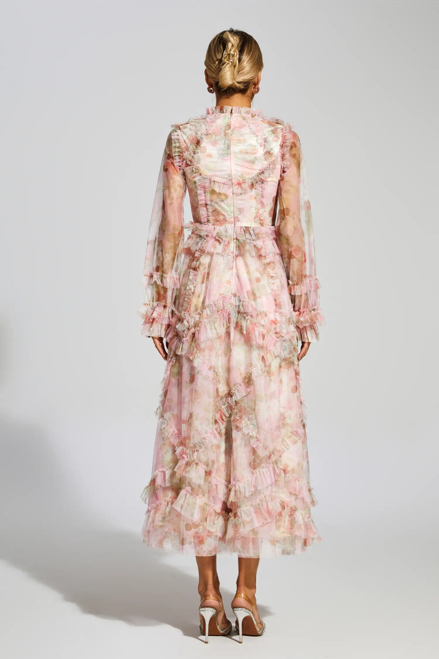 Leacock Pink Floral Mesh Dress