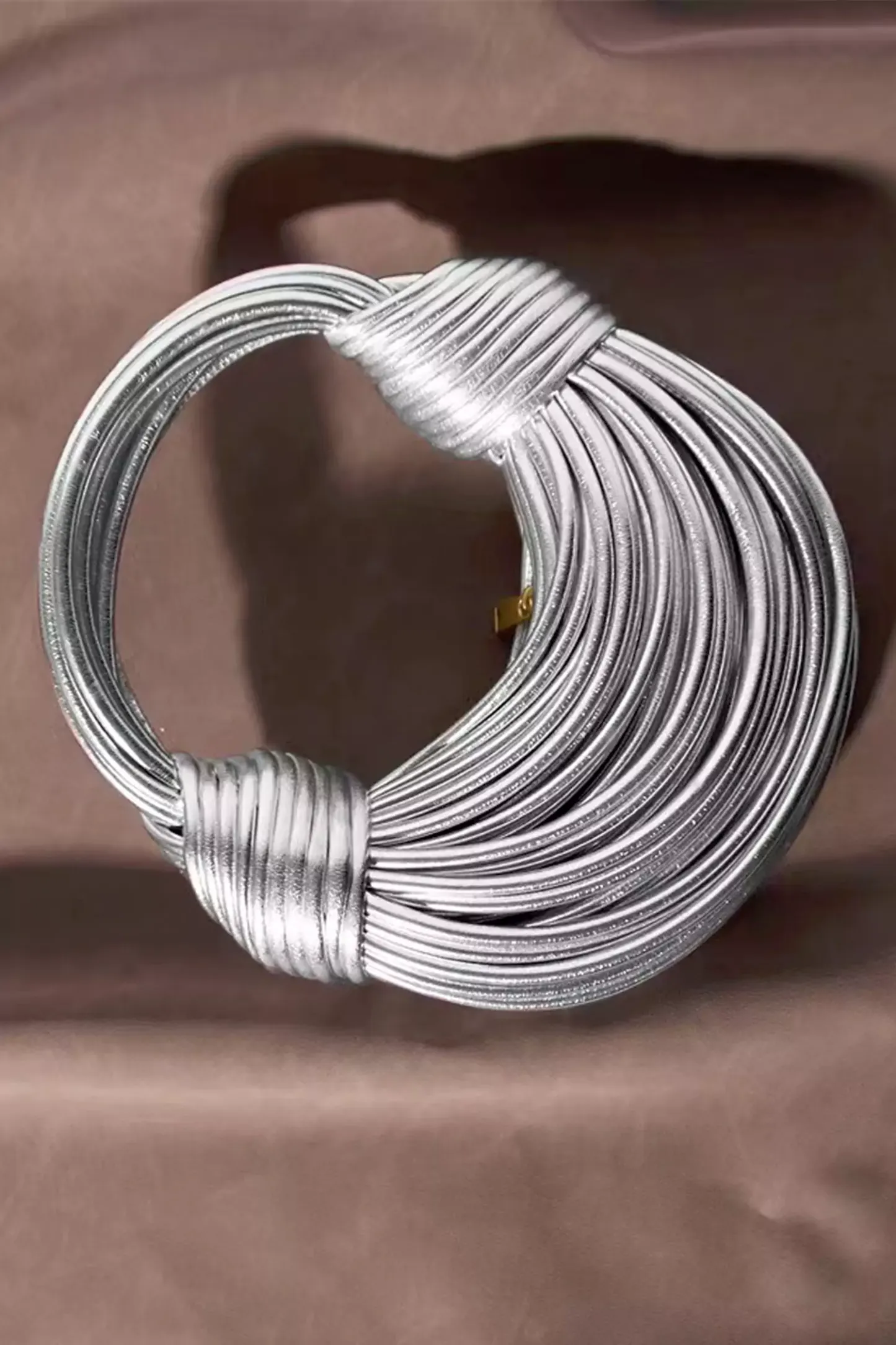 Betty Silver PU Knotted Bag