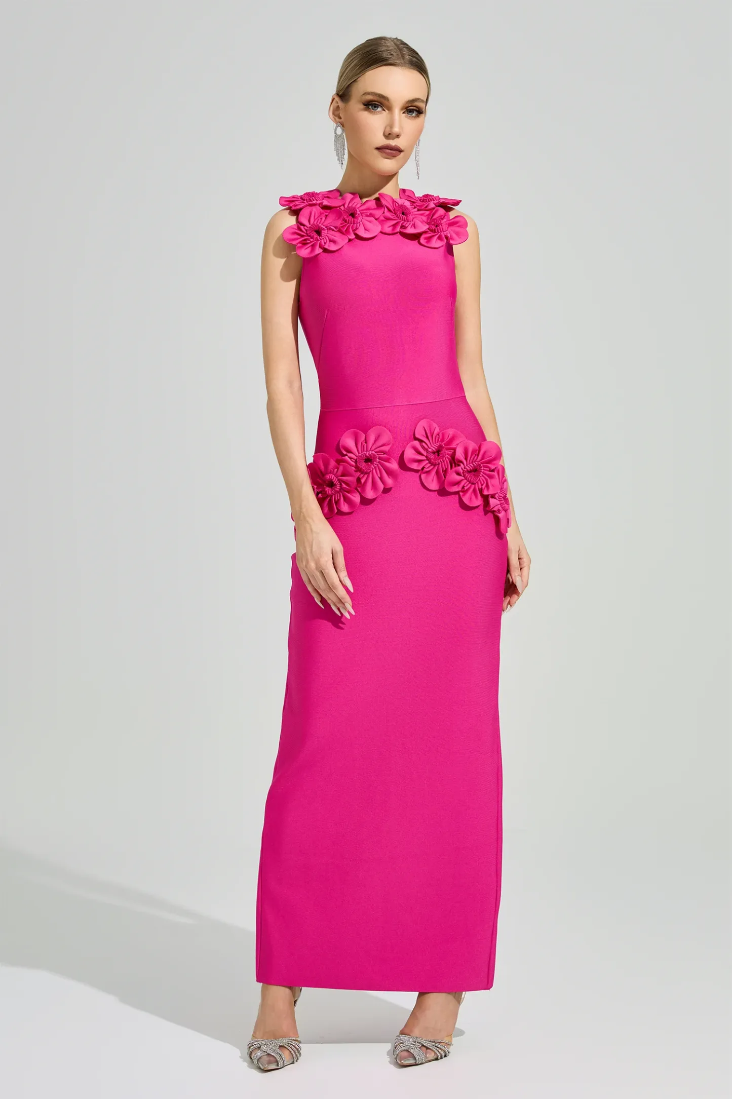 Newman Pink Floral Formal Dress