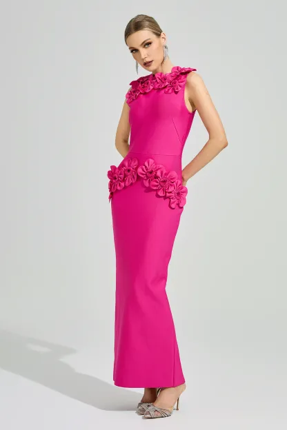 Newman Pink Floral Formal Dress